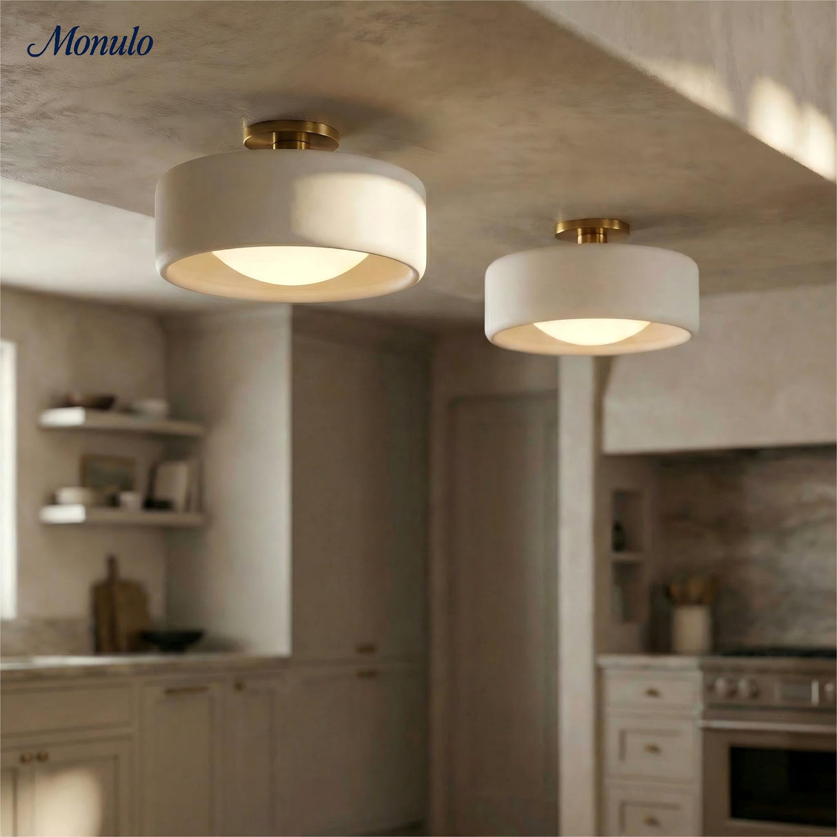 Cerova Scandinavian Porcelain Flush Mount Ceiling Light for Kitchens