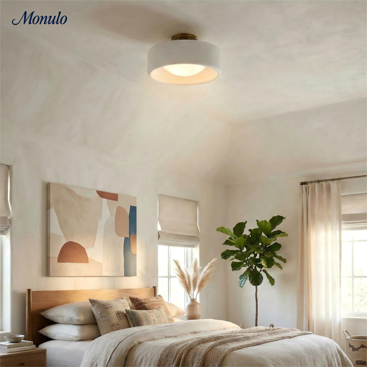 Cerova Scandinavian Porcelain Flush Mount Ceiling Light for Kitchens