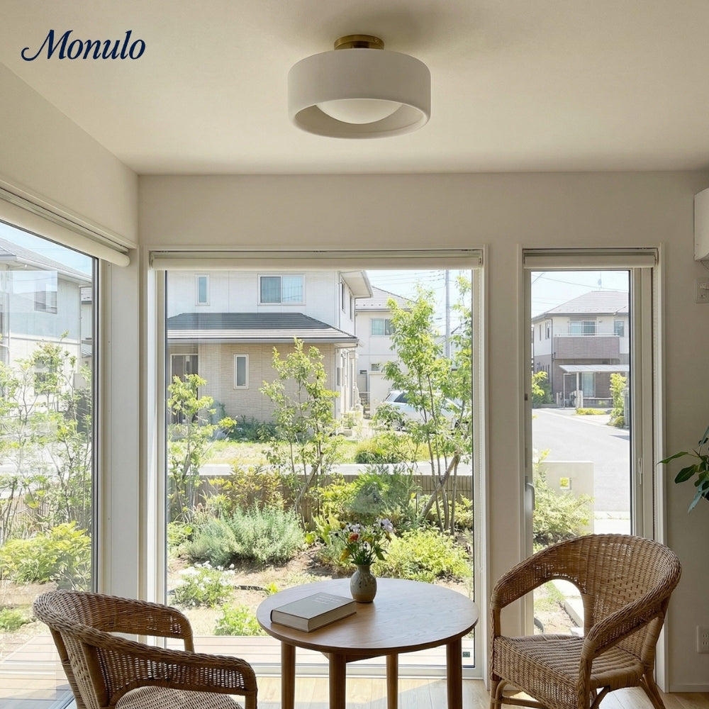 Cerova Scandinavian Porcelain Flush Mount Ceiling Light for Kitchens