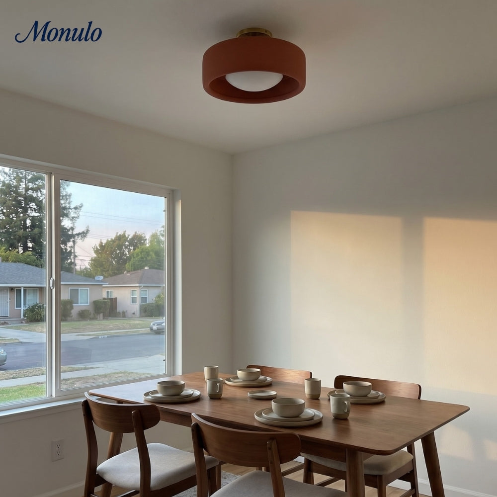 Cerova Scandinavian Porcelain Flush Mount Ceiling Light for Kitchens