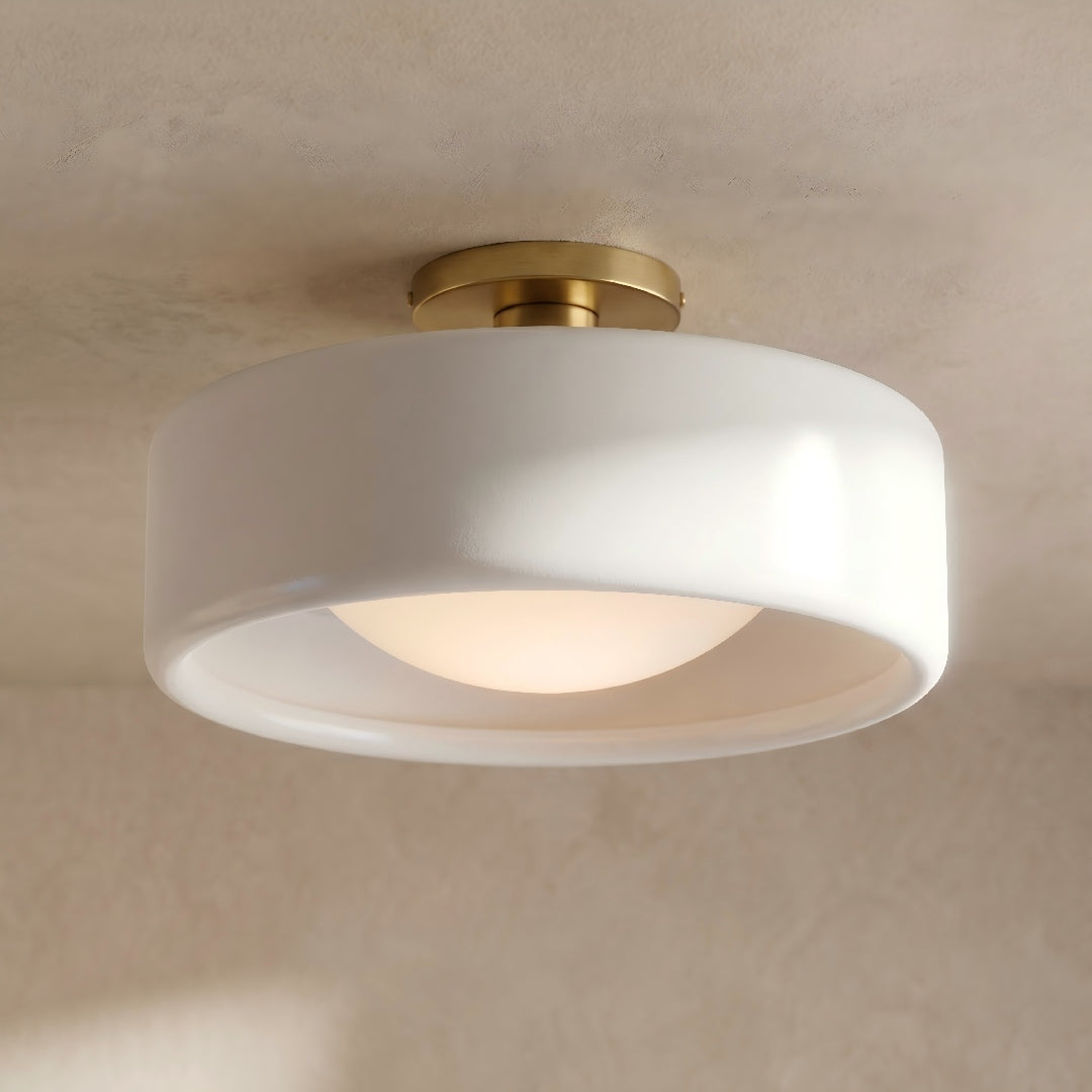 Cerova Scandinavian Porcelain Flush Mount Ceiling Light for Kitchens