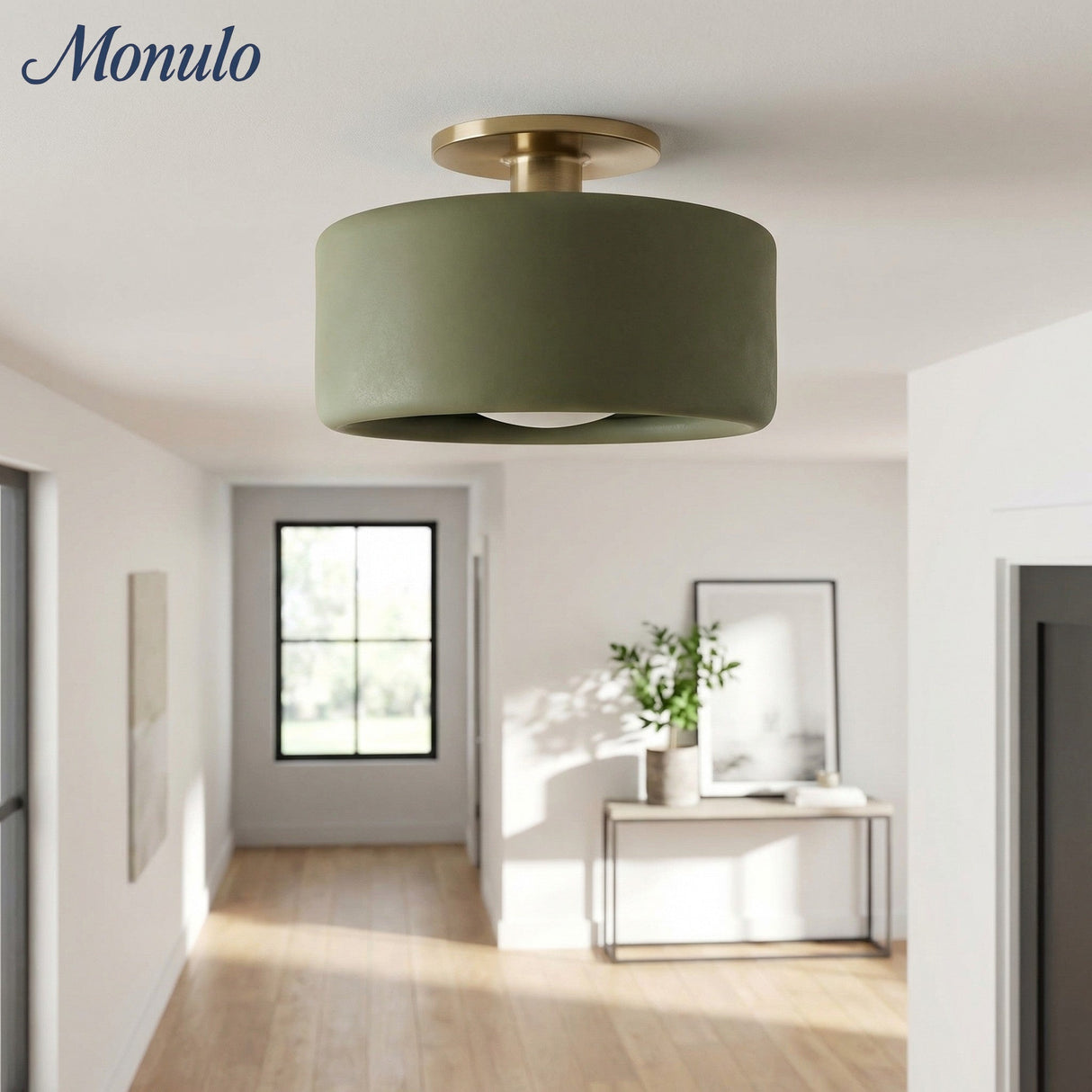 Cerova Scandinavian Porcelain Flush Mount Ceiling Light for Kitchens