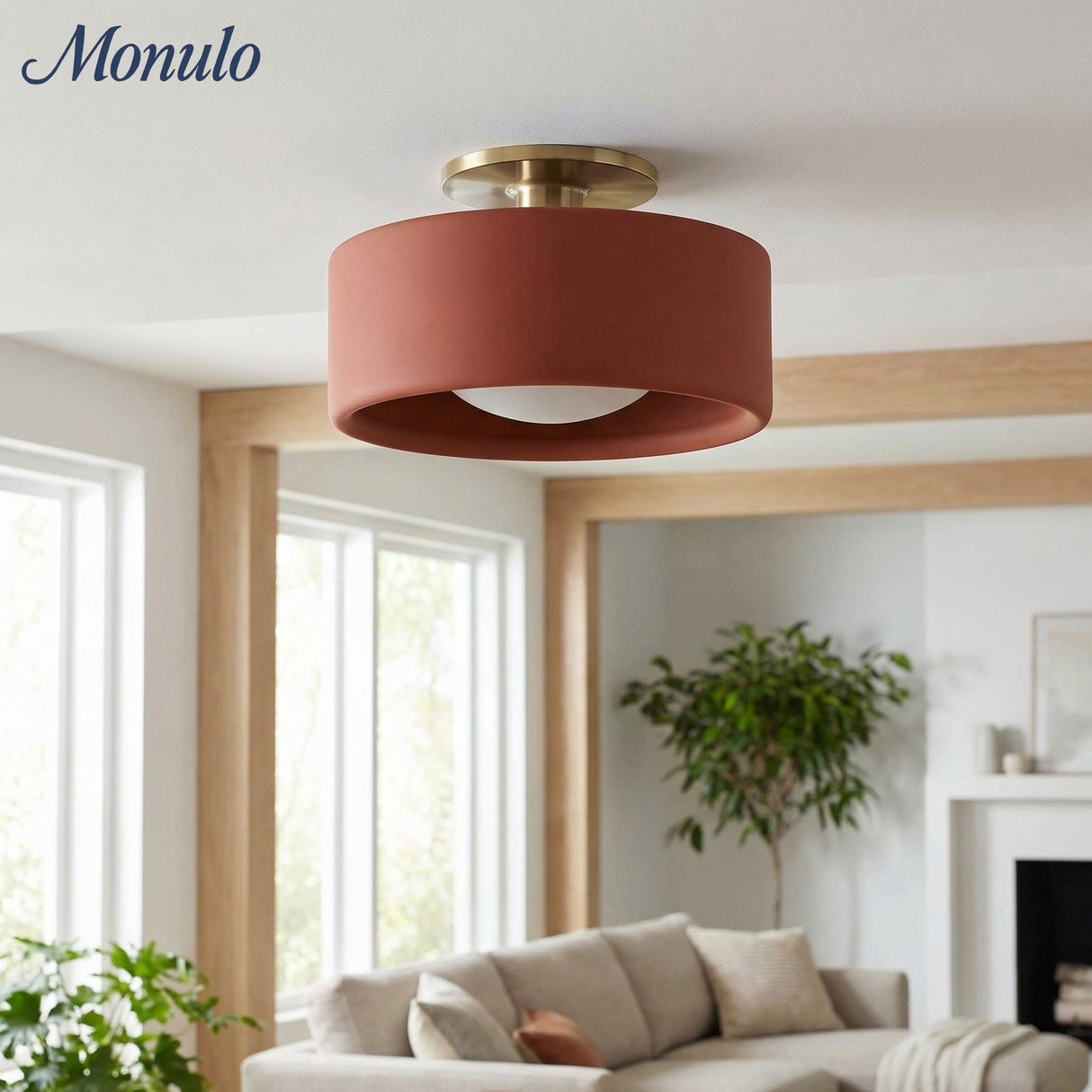 Cerova Scandinavian Porcelain Flush Mount Ceiling Light for Kitchens