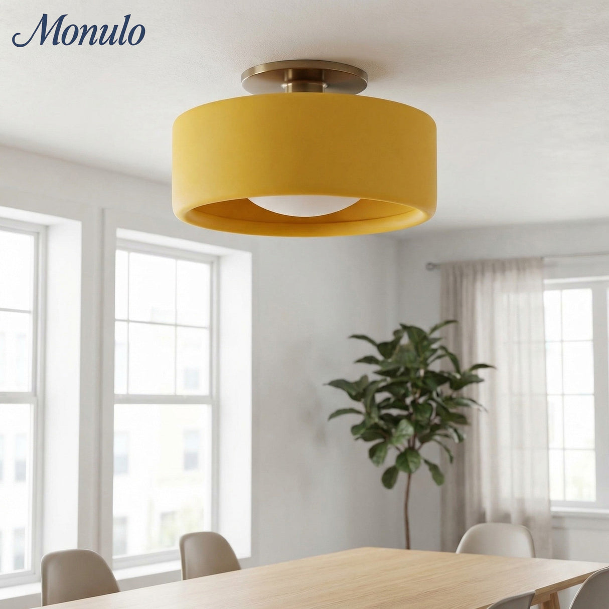 Cerova Scandinavian Porcelain Flush Mount Ceiling Light for Kitchens