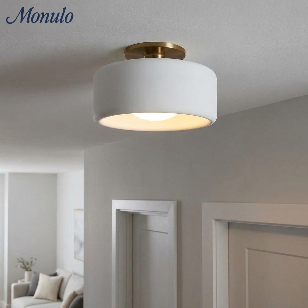 Cerova Scandinavian Porcelain Flush Mount Ceiling Light for Kitchens