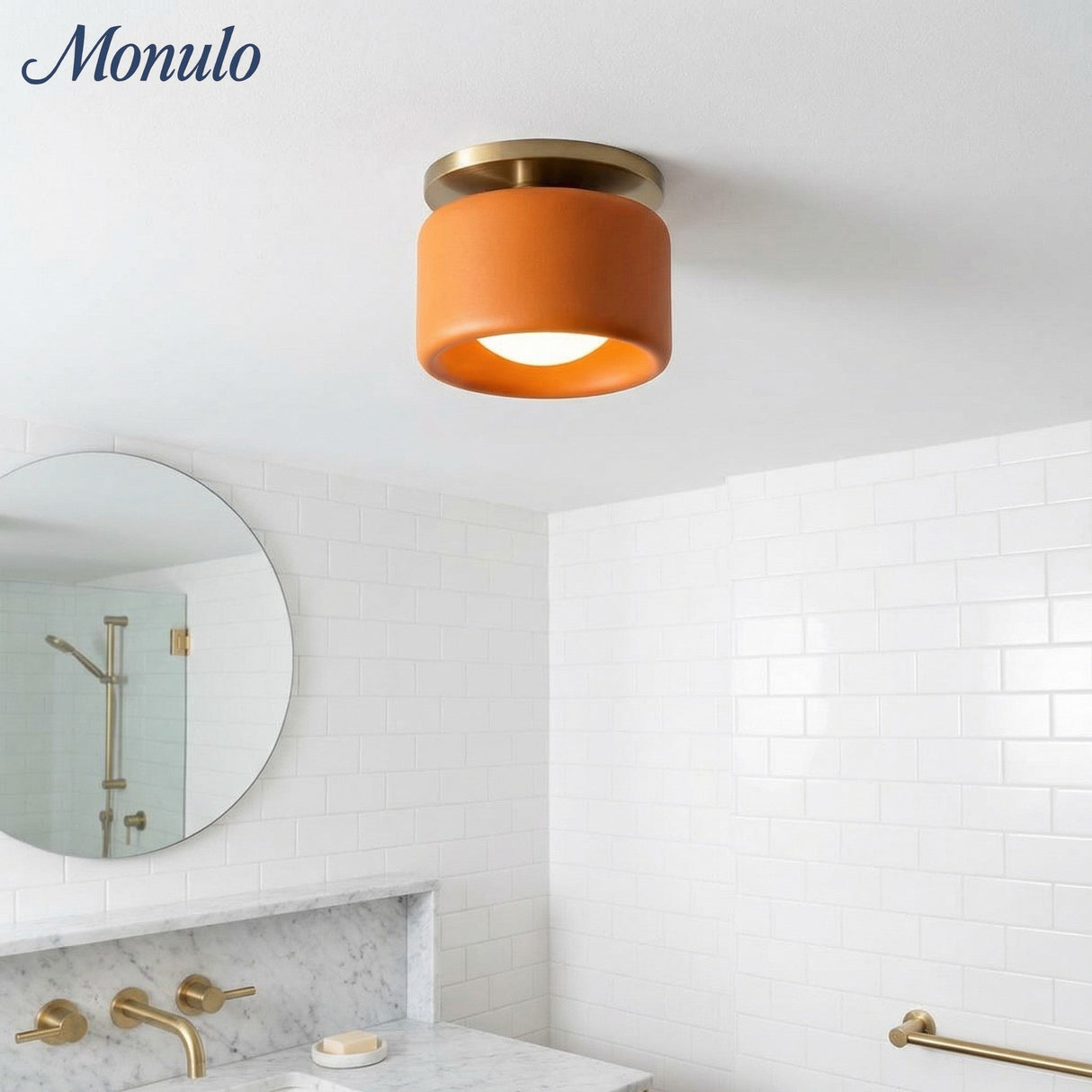 Cerova Scandinavian Porcelain Flush Mount Ceiling Light for Kitchens