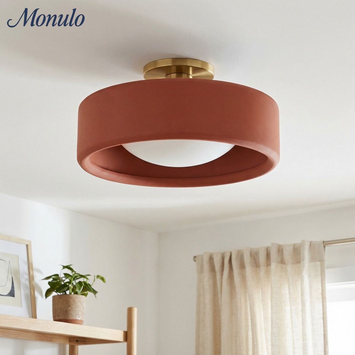Cerova Scandinavian Porcelain Flush Mount Ceiling Light for Kitchens