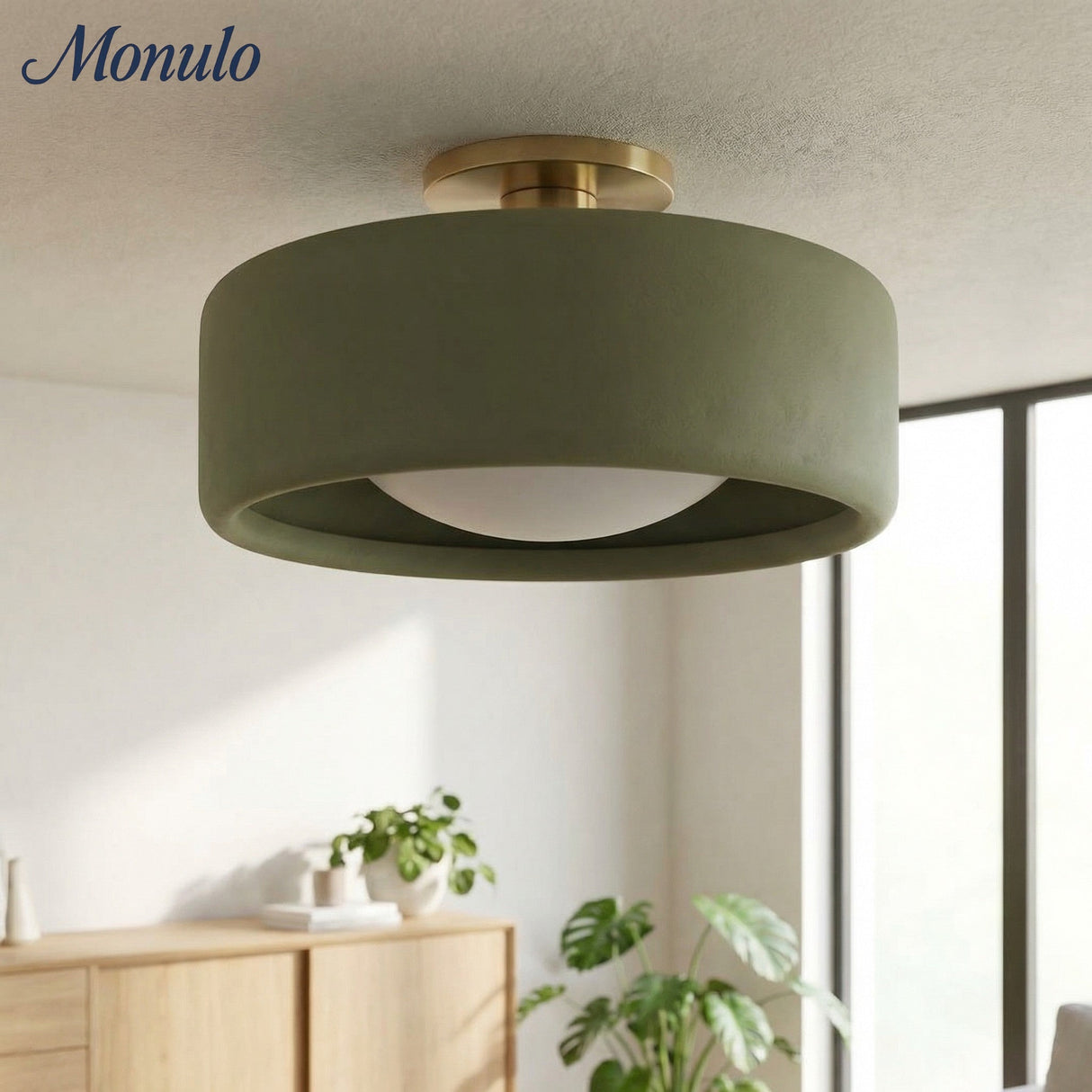 Cerova Scandinavian Porcelain Flush Mount Ceiling Light for Kitchens