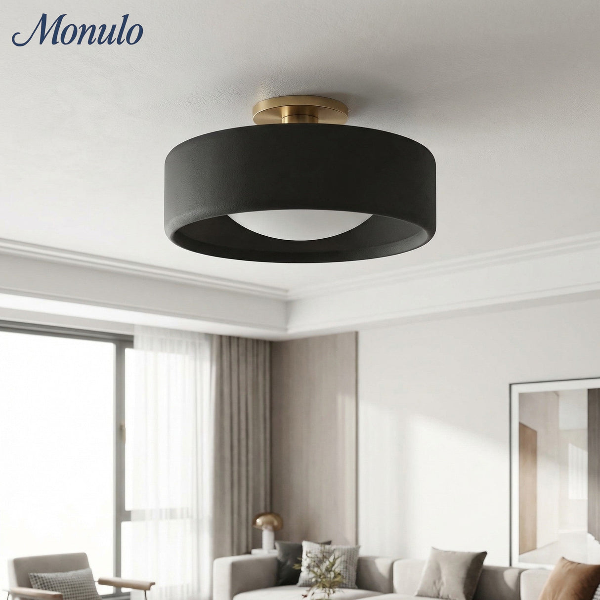 Cerova Scandinavian Porcelain Flush Mount Ceiling Light for Kitchens