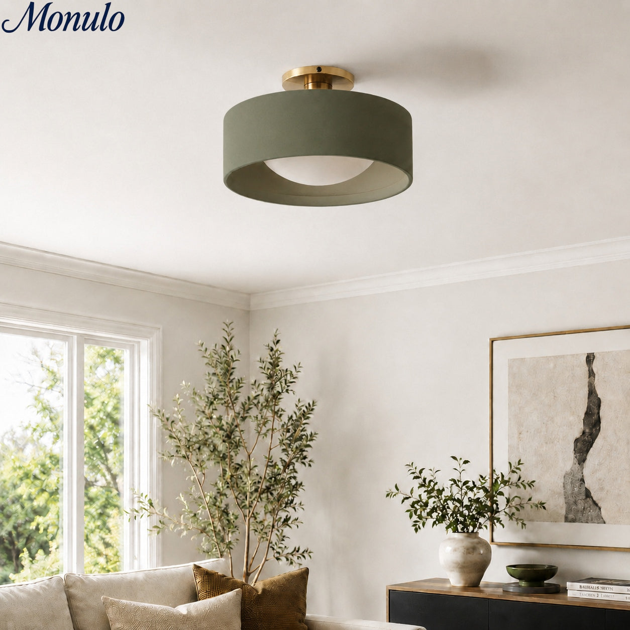 Cerova Scandinavian Porcelain Flush Mount Ceiling Light for Kitchens