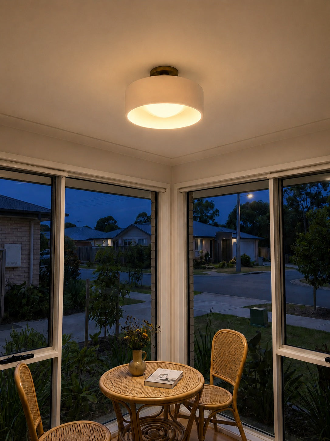 Cerova Scandinavian Porcelain Flush Mount Ceiling Light for Kitchens